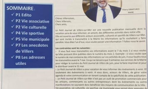 Communication : « Le Petit Journal de Villers », nouvelle publication mensuelle à votre disposition