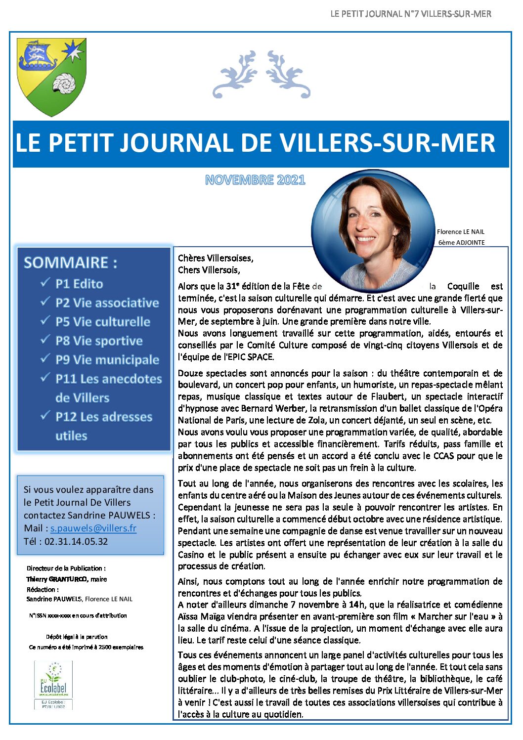 Le Petit Journal de Villers n°7 du Mois de Novembre