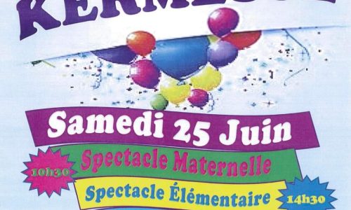 ÉCOLE : kermesse de l’école ce samedi 25 juin