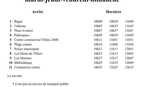 MOBILITÉ : les horaires de la navette sont arrêtés