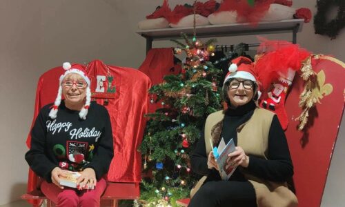 MARCHÉ DE NOËL : réinstallé tôt ce matin par les services il a donné lieu à des animations en Interieur